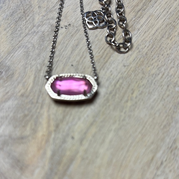 Kendra Scott Silver Necklace with Pink Pendant - Picture 2 of 8